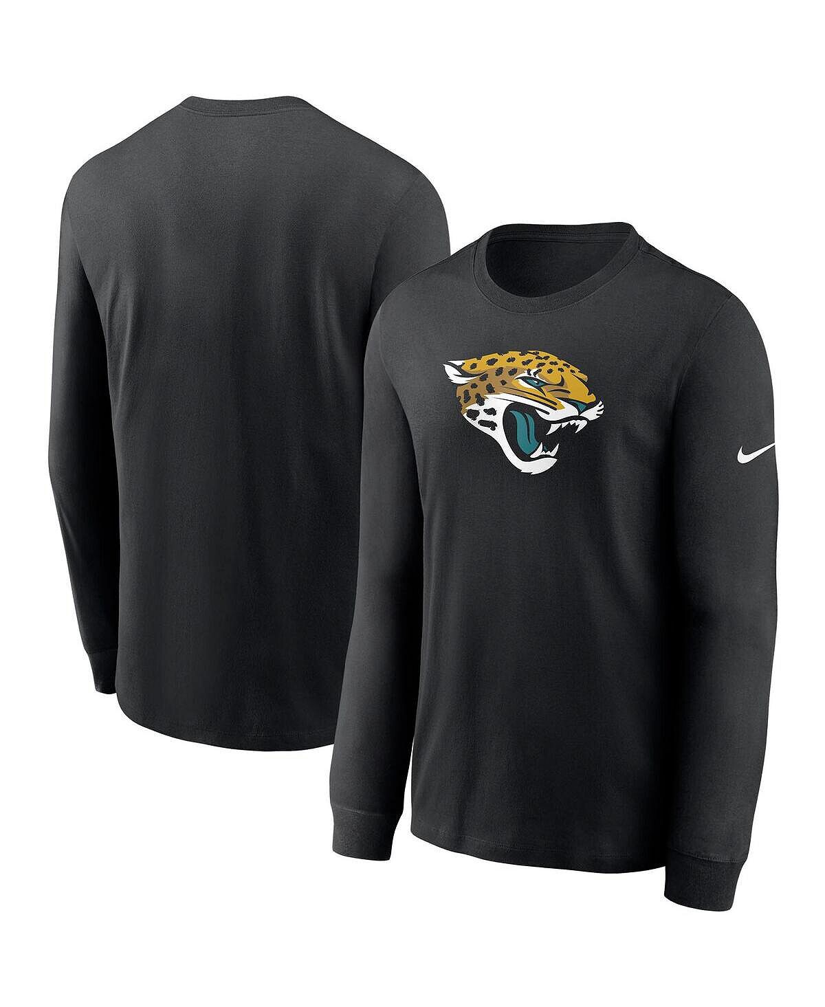 

Мужская черная футболка с длинным рукавом с логотипом jacksonville jaguars primary Nike, черный