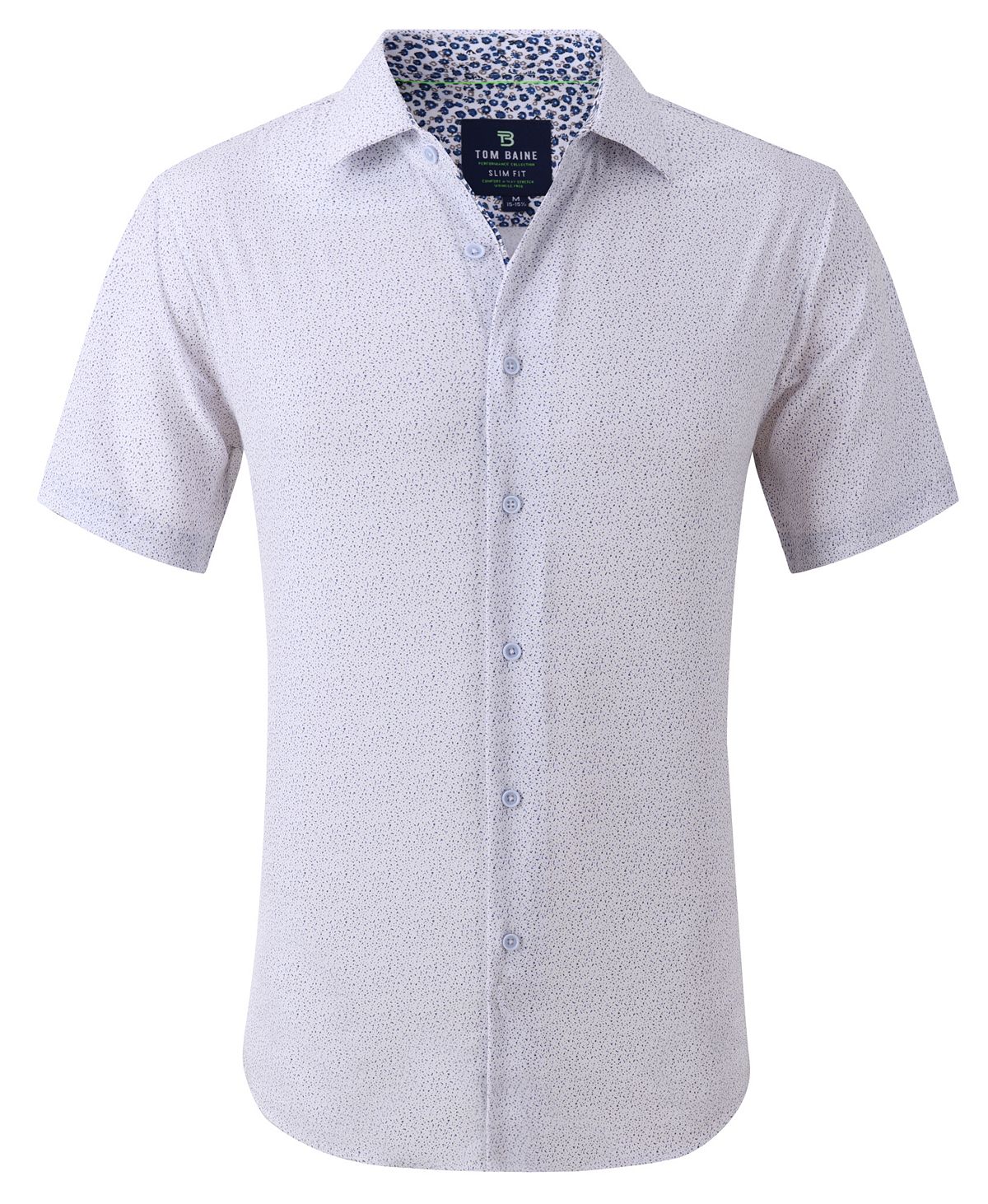 цена Мужская классическая рубашка slim fit с коротким рукавом на пуговицах Tom Baine, белый