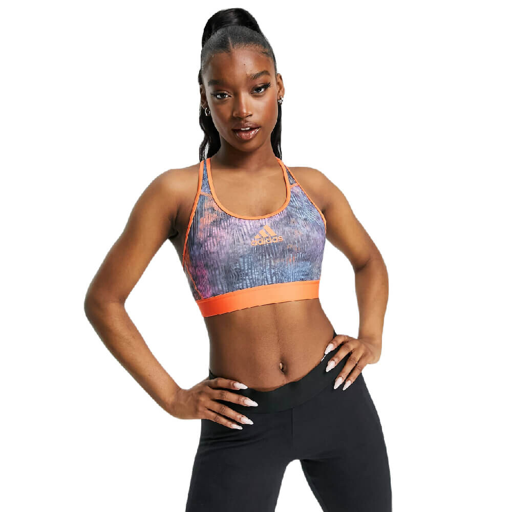 

Спортивный топ Adidas Training Mid Support, синий/оранжевый