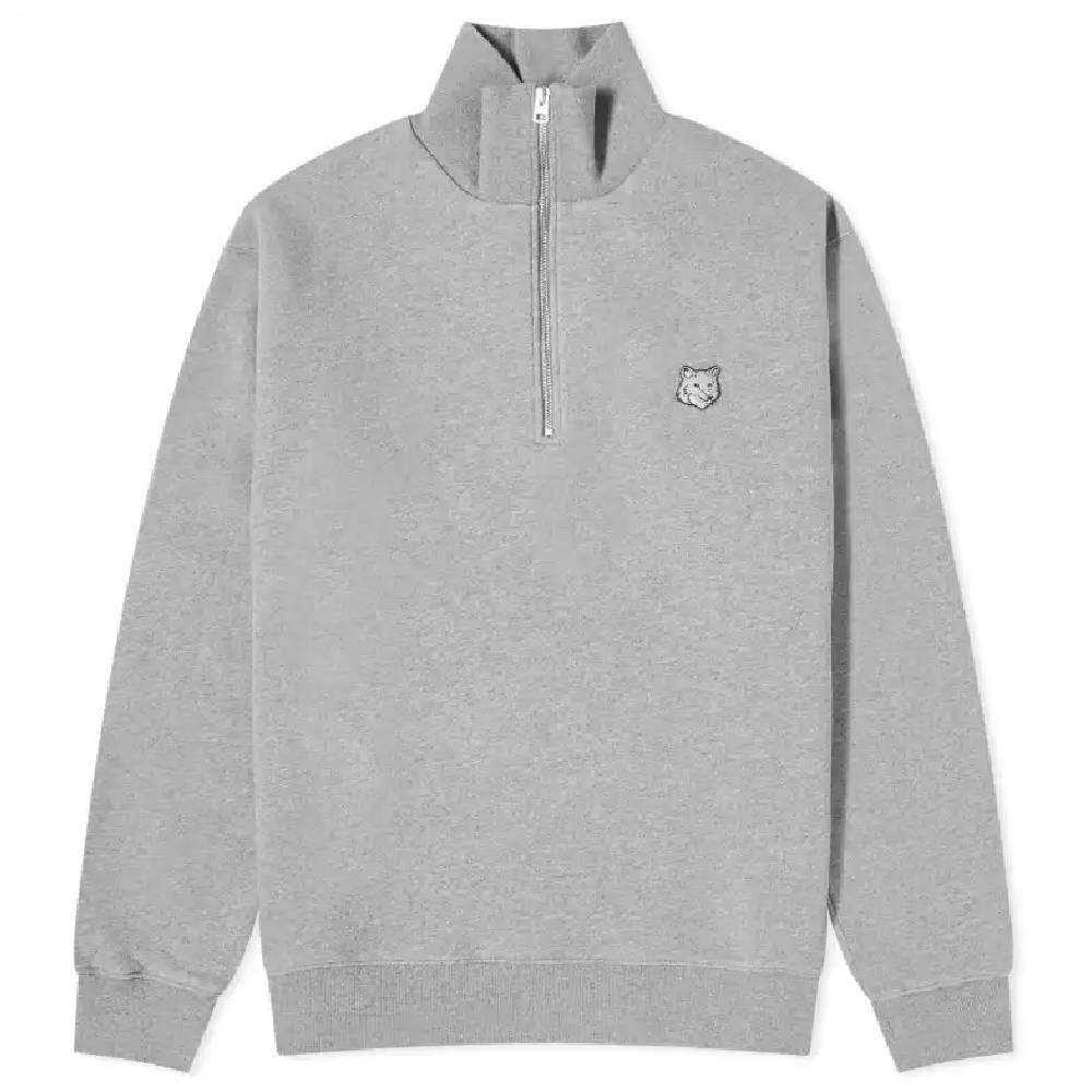 

Толстовка Maison Kitsune Bold Fox Head Patch Half Zip, серый