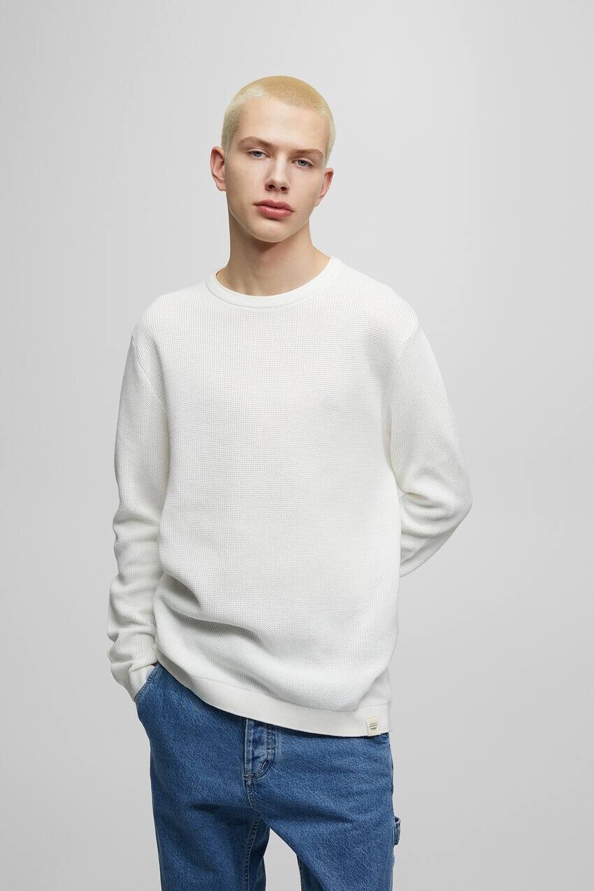 

Свитер с круглым вырезом и жилетом Pull&Bear, кремовый