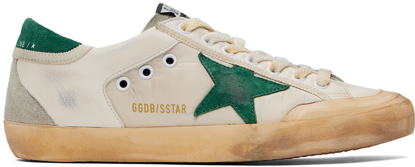 

Бело-зеленые кроссовки Super-Star Golden Goose