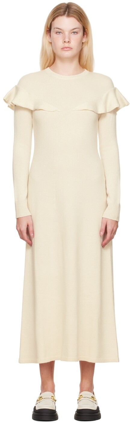 

Платье макси с оборками Off-White Chloé
