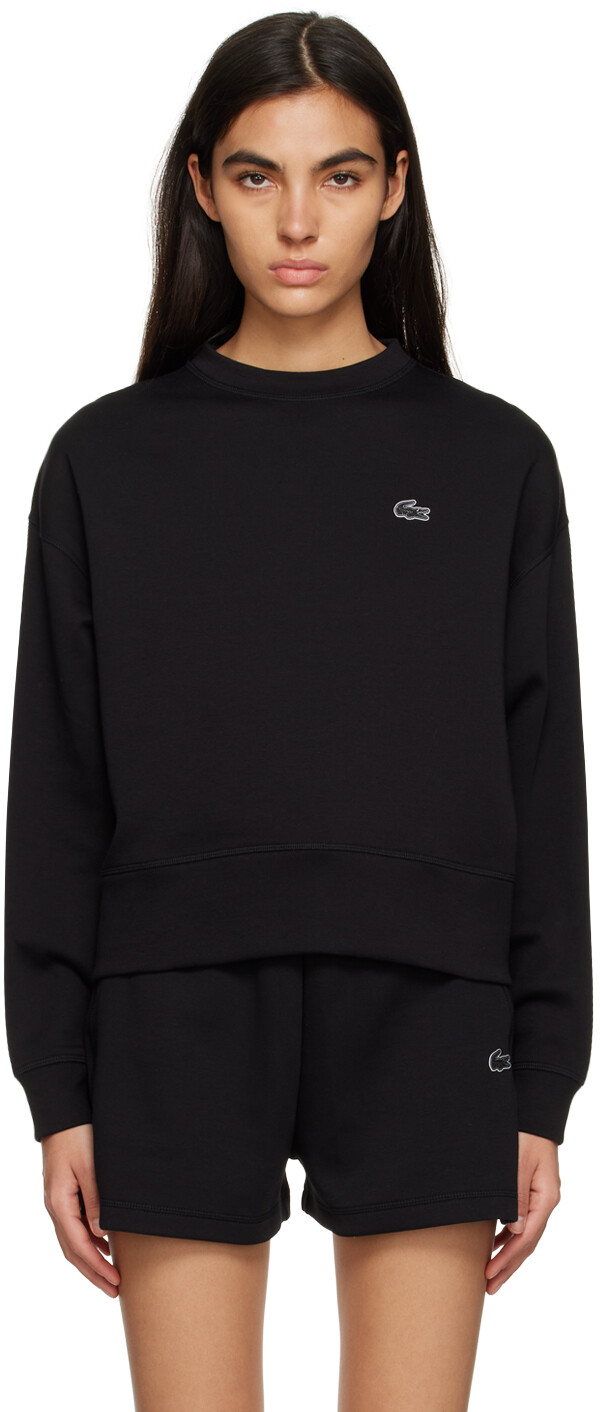

Черная толстовка с нашивками Lacoste, Черный