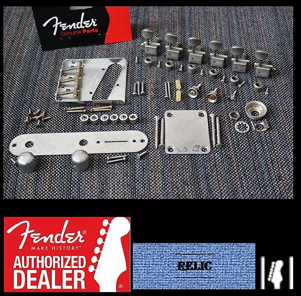 

FENDER Telecaster Aged Relic Chrome HARDWARE SET Tele USA с резьбовыми седлами и тюнерами 0056069000