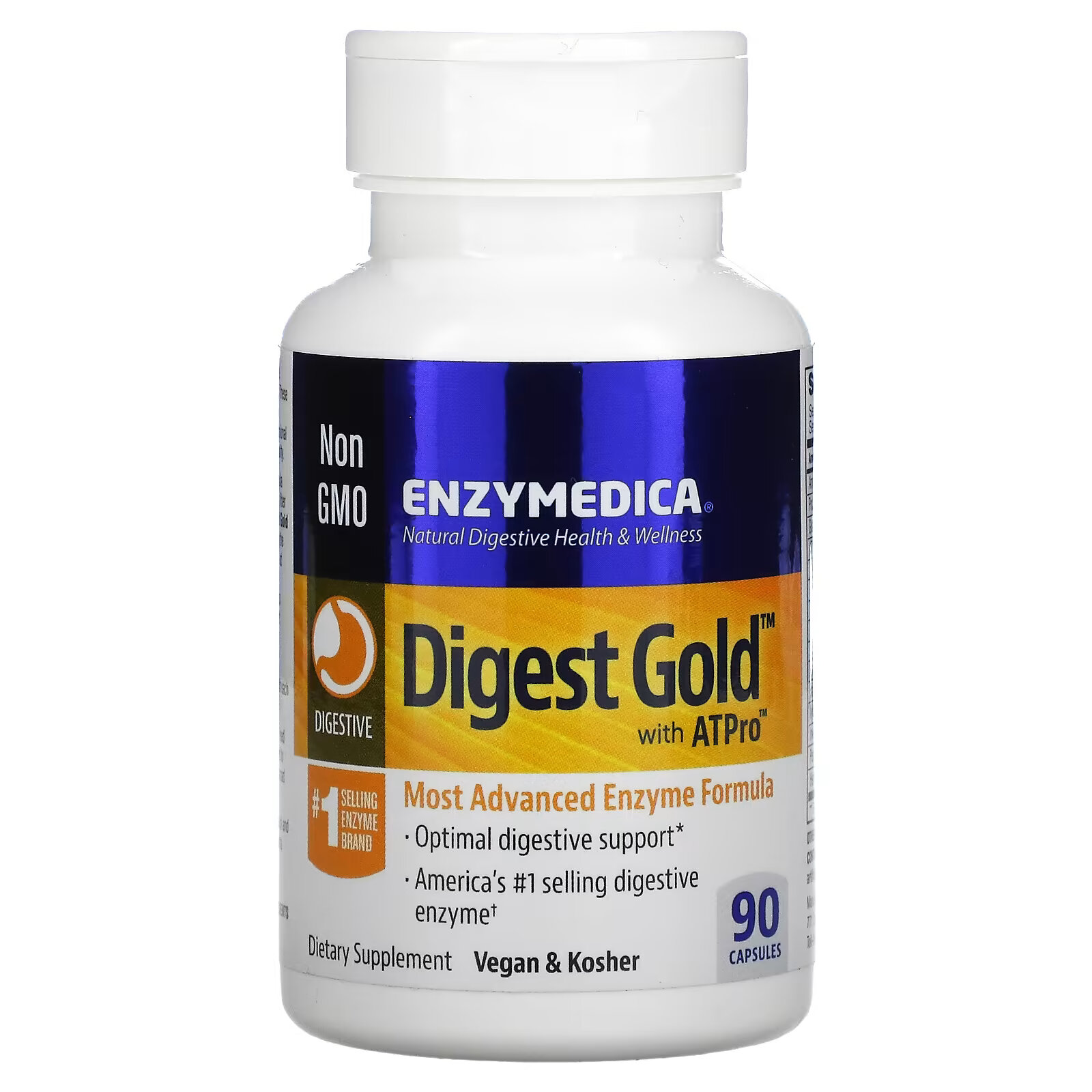 Enzymedica, Digest Gold с ATPro, добавка с пищеварительными ферментами, 90 капсул enzymedica digest gold с atpro 180 капсул