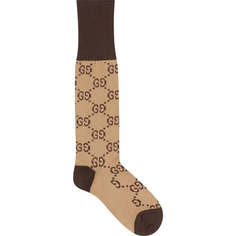 

Носки Gucci GG Pattern Cotton, бежевый/темно-коричневый