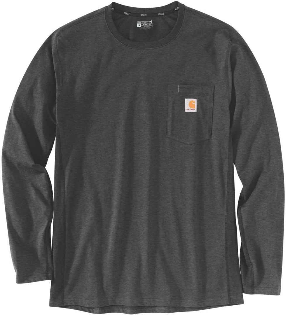 Рубашка с длинным рукавом Carhartt Force Flex Pocket, темно-серый футболка с длинным рукавом oysho long sleeved cotton and modal темно серый