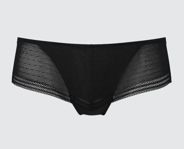 

Нижнее белье кружевное со средней посадкой Uniqlo Mid Rise Lace, черный