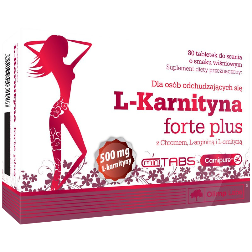 Olimp L-Karnityna 500 Forte Plus Пищевая добавка со вкусом вишни, 80 капсул/1 упаковка olimp kolagen activ plus 80 таблеток леденцов со вкусом цитруса
