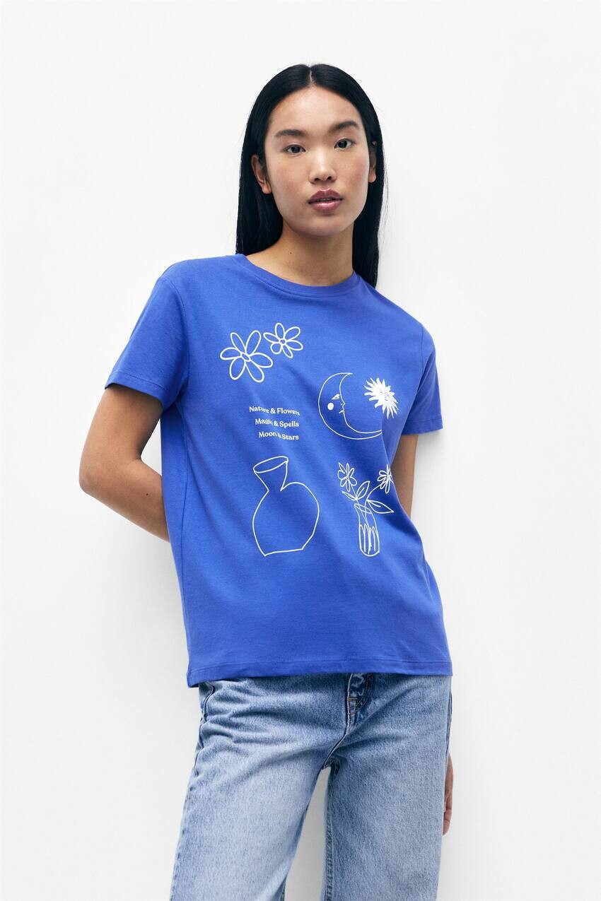 

Футболка с короткими рукавами и принтом Pull&Bear