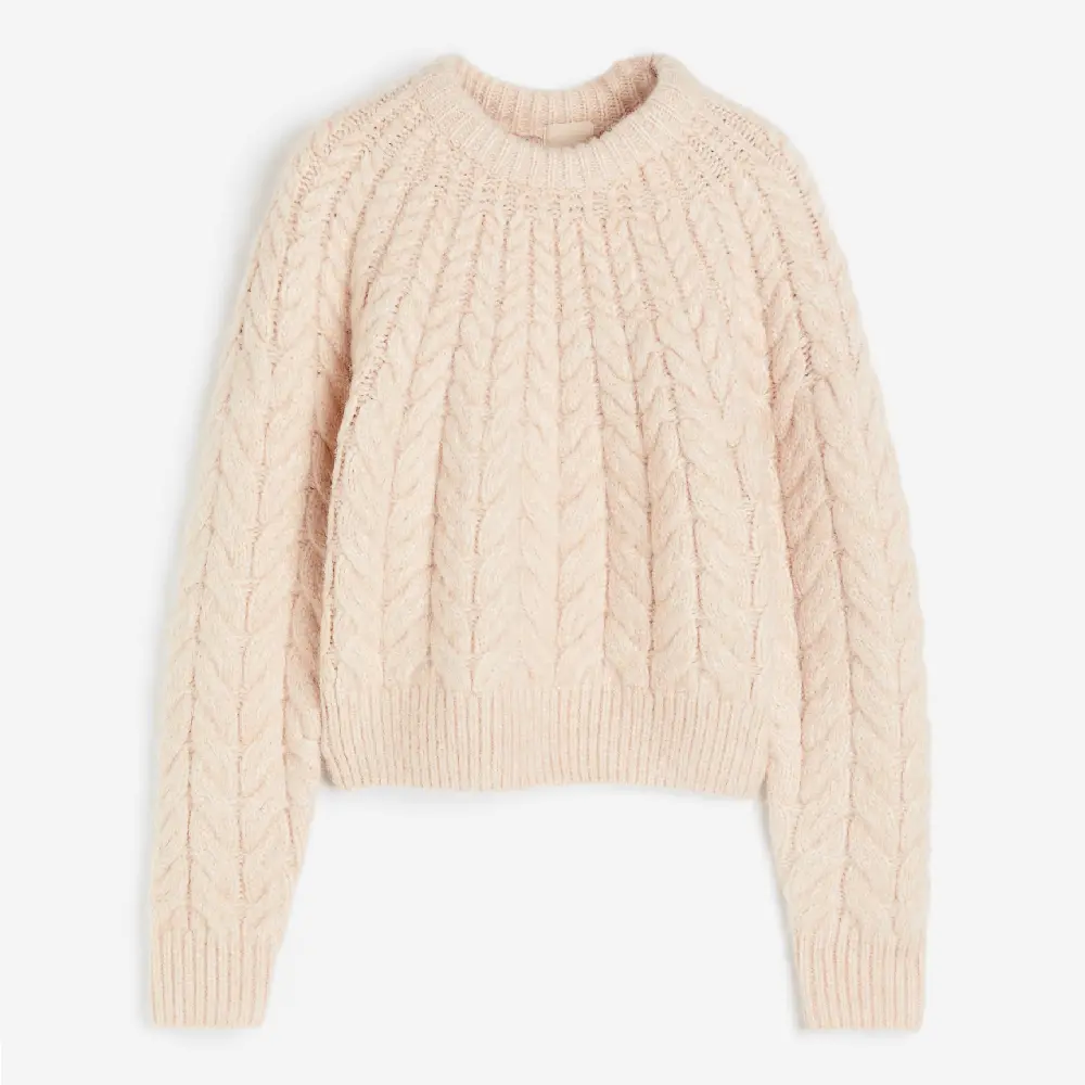 

Свитер H&M Cable-knit, светло-розовый