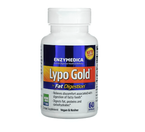Ферменты для усвоения жиров 60 капсул Lypo Gold Enzymedica enzymedica lacto самая продвинутая формула для усвоения молочных продуктов 90 капсул