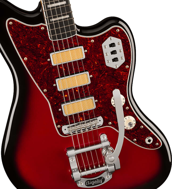 

Fender Gold Foil Jazzmaster, накладка на гриф Ebony, Candy Apple Burst Gold Foil Jazzmaster, Ebony Fingerboard, Candy Apple Burst