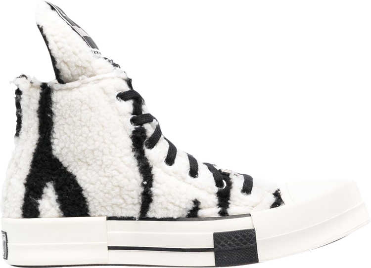 Кроссовки Converse Rick Owens x DRKSHDW TURBODRK Chuck 70 High Zebra, белый жилет zara printed faux shearling разноцветный