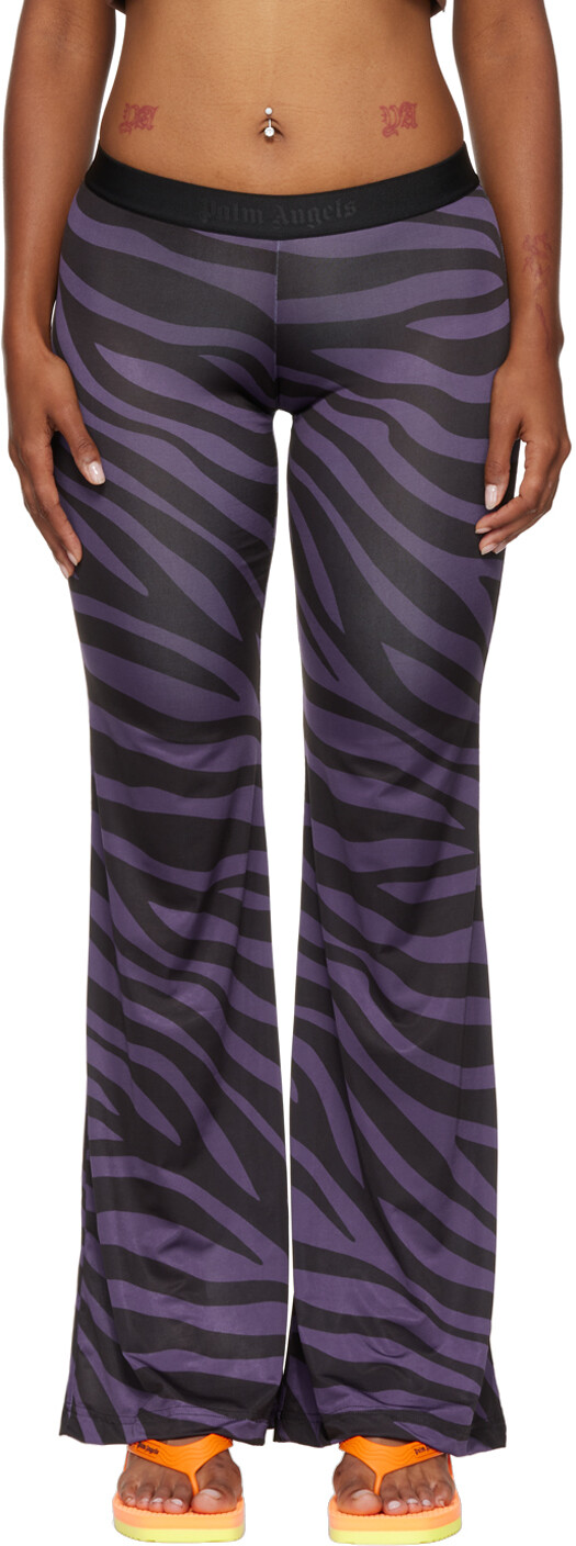 

Черно-фиолетовые брюки Zebra Lounge Palm Angels, Черный, Черно-фиолетовые брюки Zebra Lounge Palm Angels