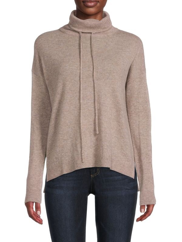 

Кашемировый свитер с хомутом и кулиской Amicale Grey