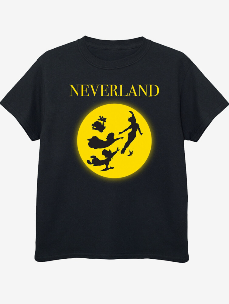 

NW2 Disney Peter Pan Moon Kids Черная футболка с принтом George., черный
