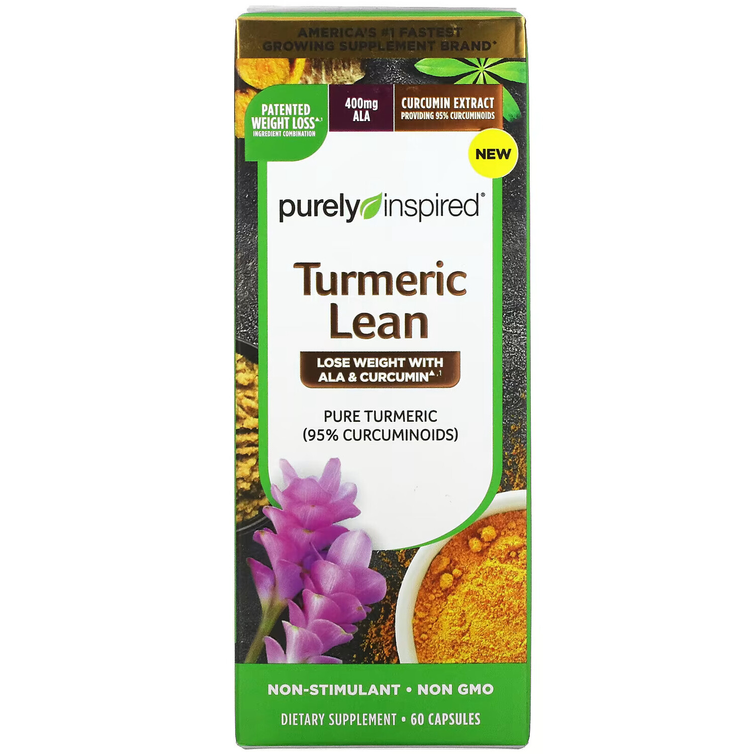 

Purely Inspired, Turmeric Lean, куркума, 60 капсул