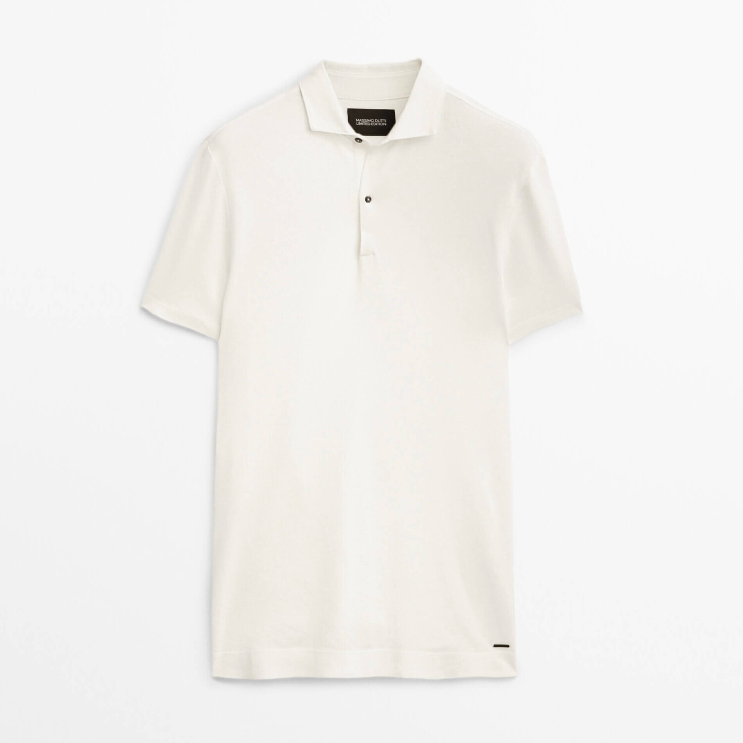 

Поло Massimo Dutti Cotton Linen Blend, кремовый