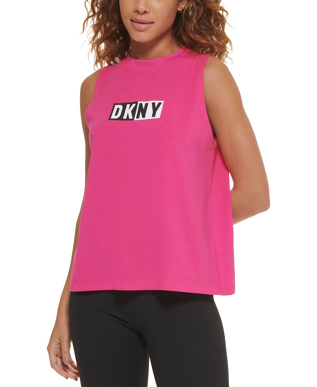 

Спортивная женская двухцветная майка с логотипом DKNY