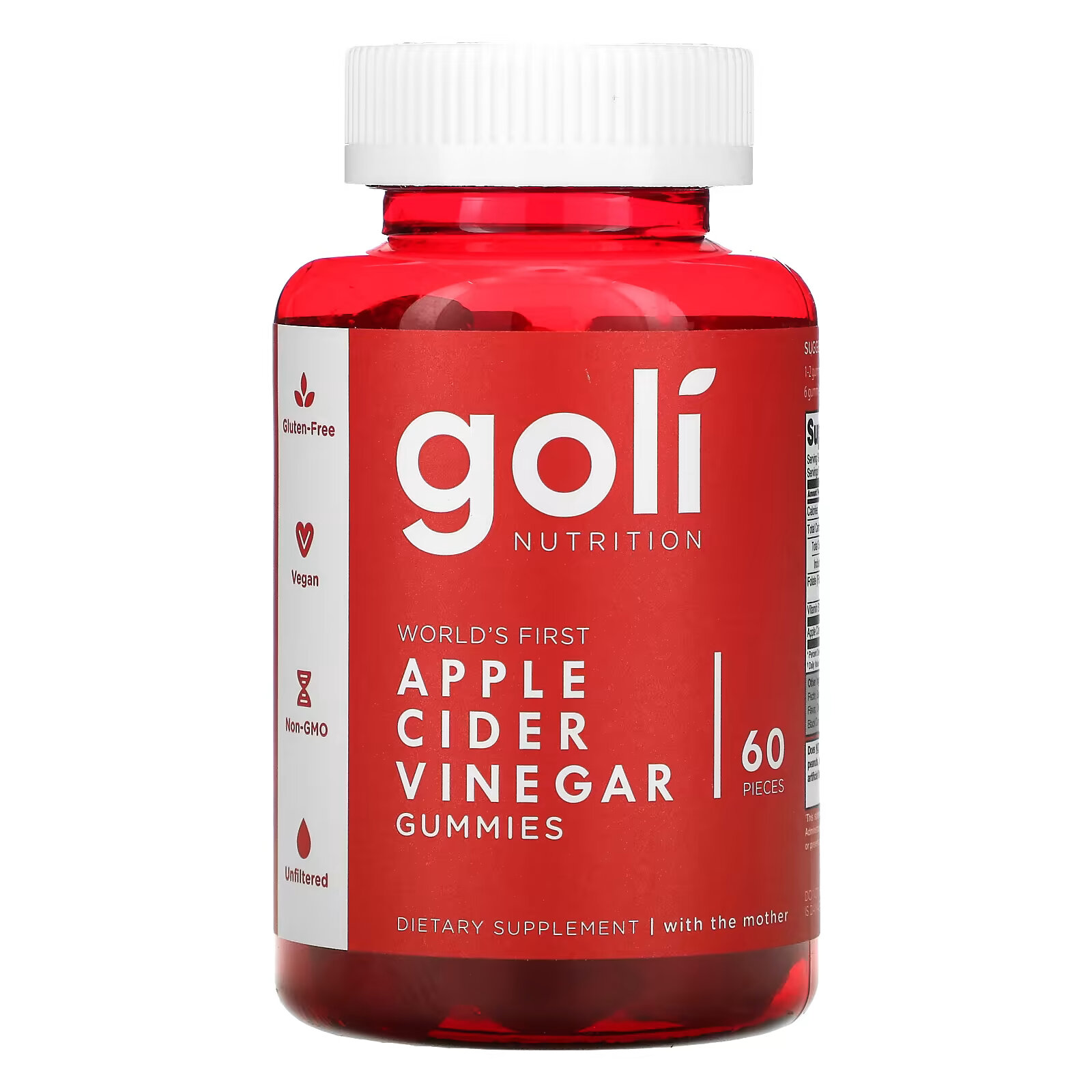 Goli Nutrition, жевательные таблетки с яблочным уксусом, 60 шт. goli nutrition жевательные мармеладки тройного действия для иммунитета 60 шт