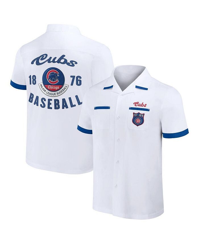 

Мужская рубашка на пуговицах для боулинга Darius Rucker Collection от White Chicago Cubs Fanatics, белый