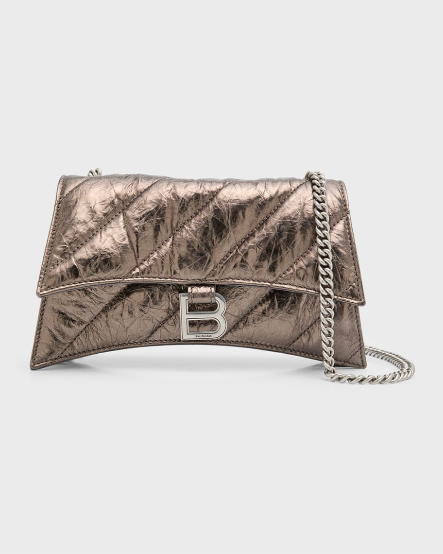 

Стеганая металлизированная сумка на цепочке Crush XS Balenciaga