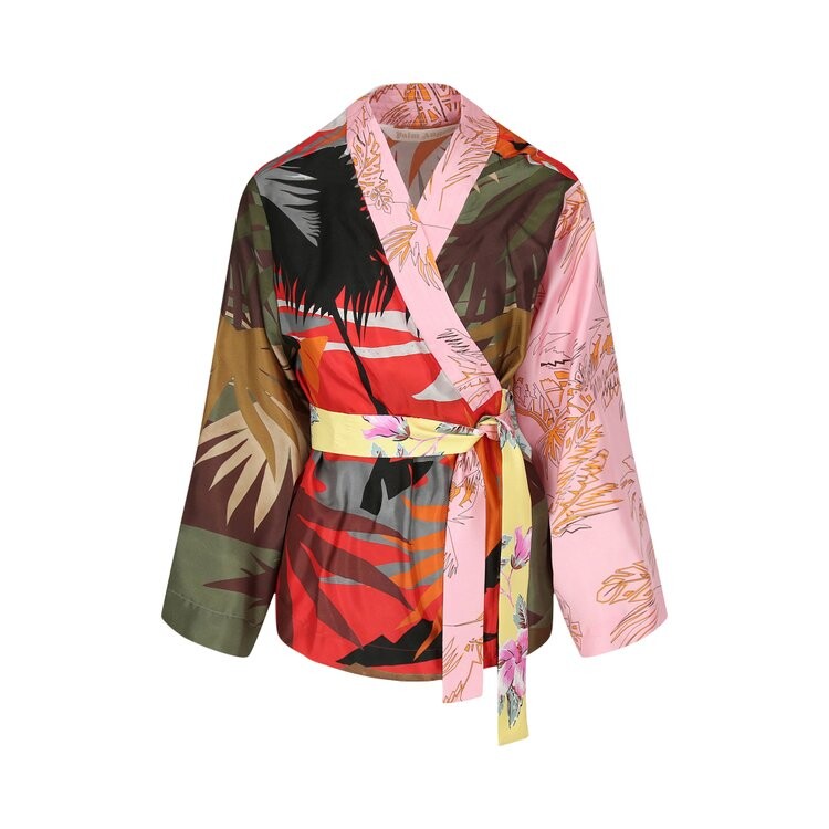 

Рубашка Palm Angels Mix Print Kimono Shirt, розовый, Коричневый