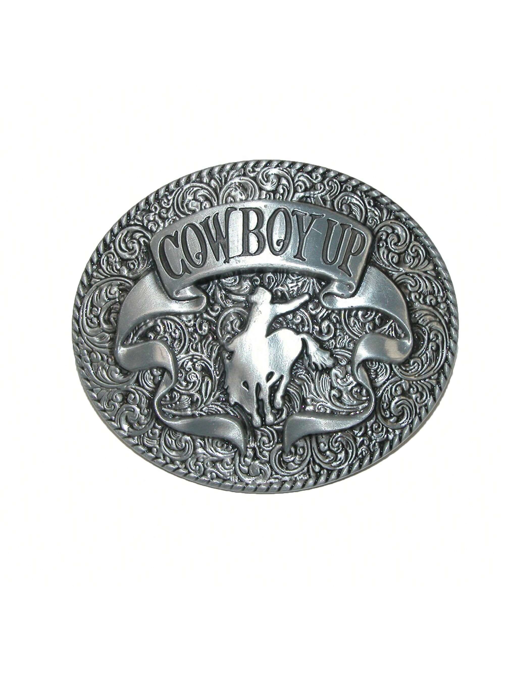 Пряжка для ремня CTM Cowboy Up, серебро
