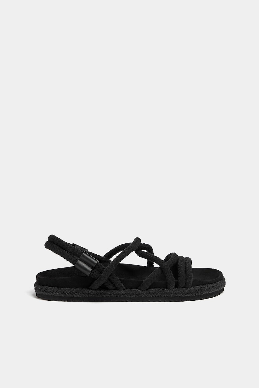 

Сандалии с веревкой Pull&Bear, черный