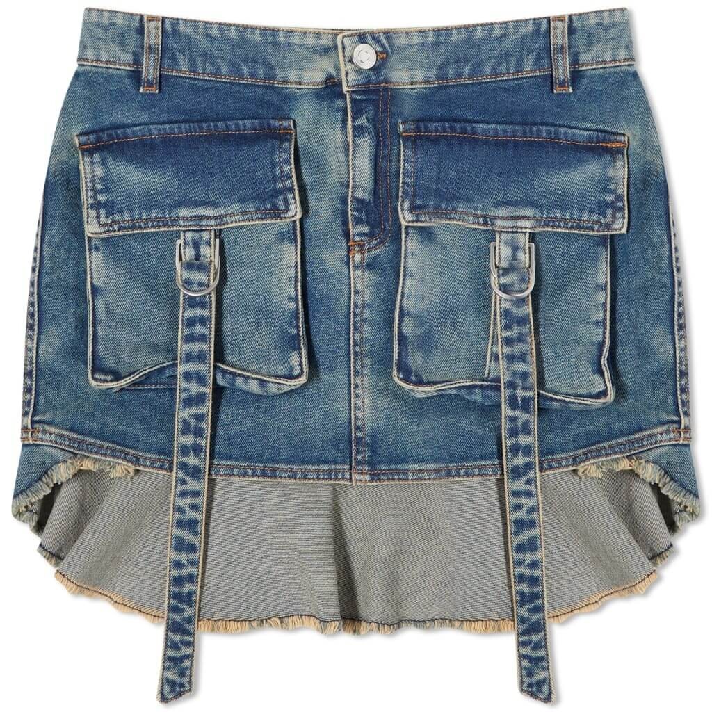 

Мини-юбка Blumarine Denim Cargo, синий