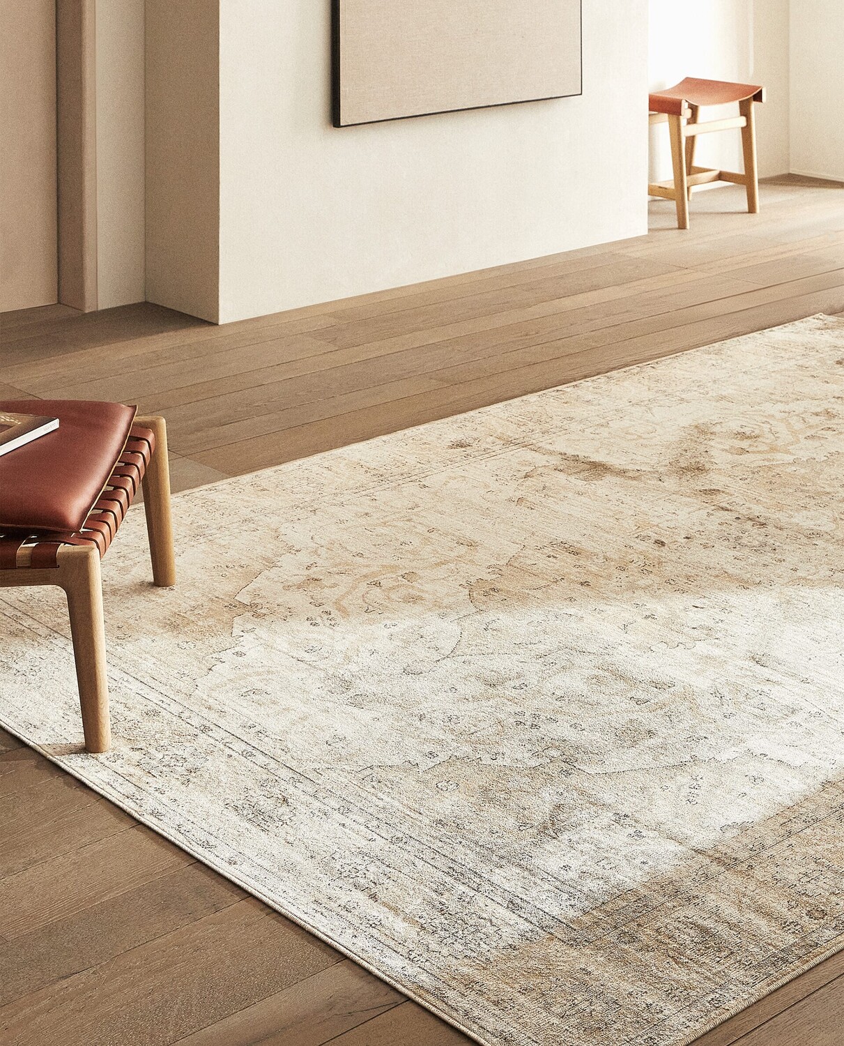 

Ковер с винтажным эффектом Zara Home, бежевый и золотистый