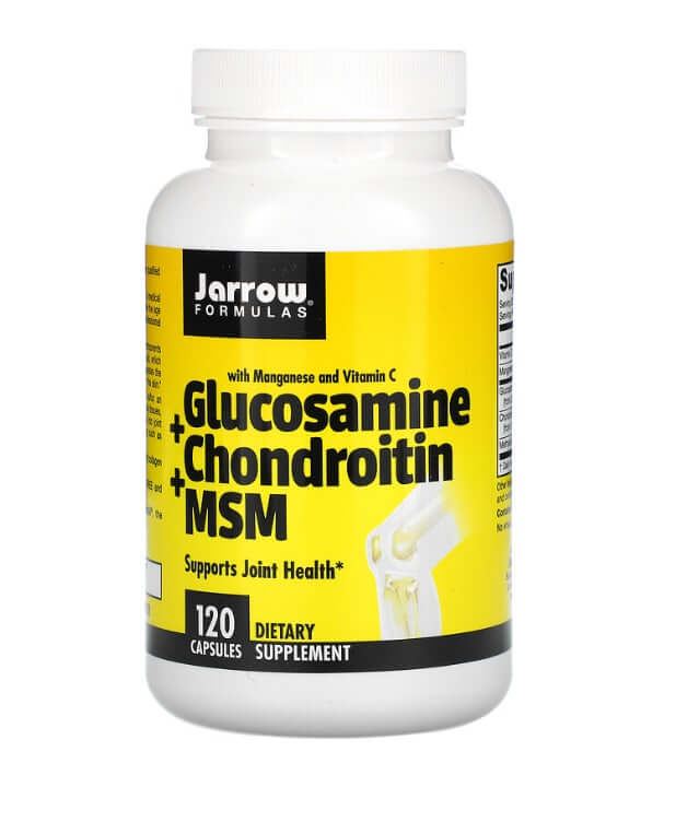 Глюкозамин, хондроитин и МСМ с марганцем и витамином C, 120 капсул, Jarrow Formulas