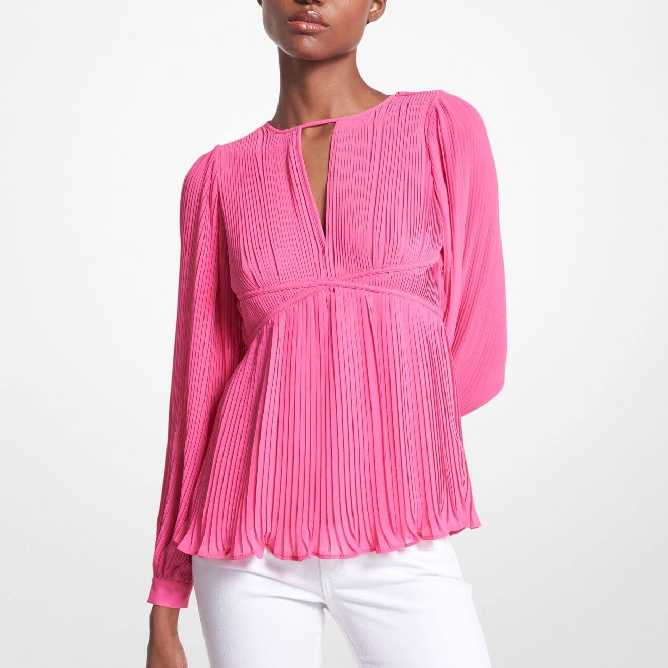

Блуза Michael Michael Kors Pleated Georgette, розовый