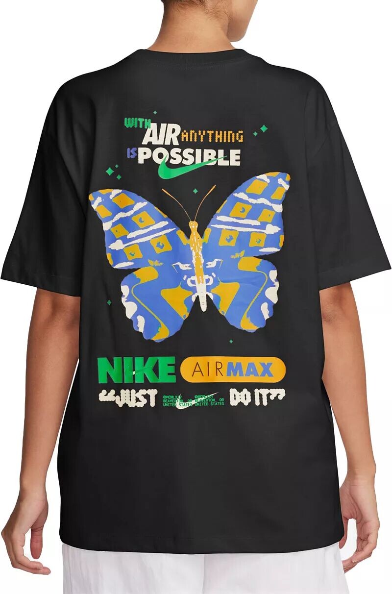 

Женская футболка с рисунком Nike Sportswear Air Max, черный