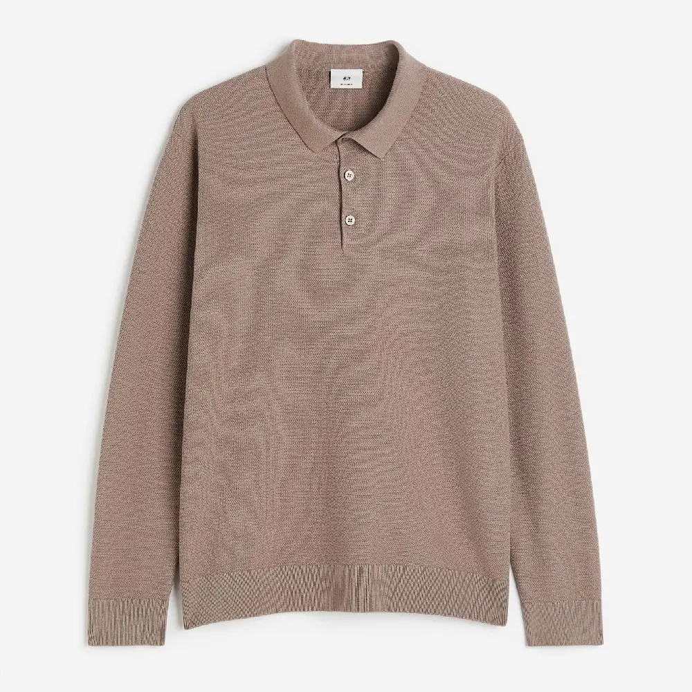

Футболка поло H&M Regular Fit, серо-бежевый