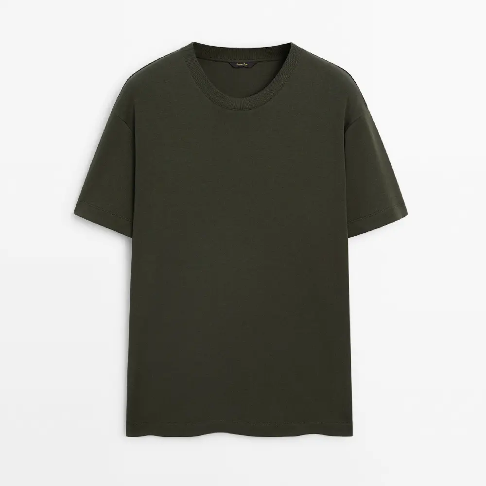 

Футболка Massimo Dutti Cotton Medium, хаки