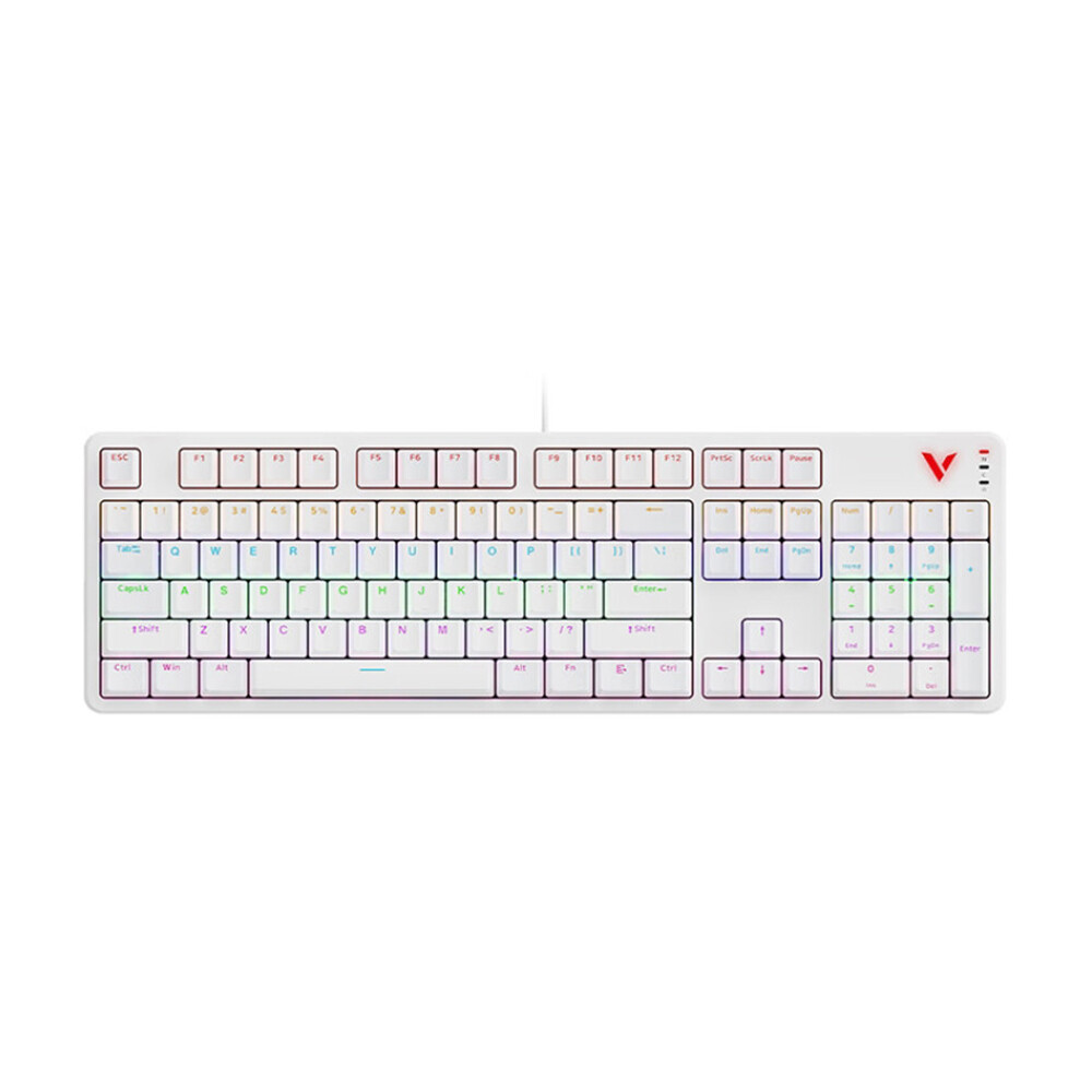 

Клавиатура игровая механическая проводная Rapoo V500PRO 2024, Blue Switch, белый, английская раскладка