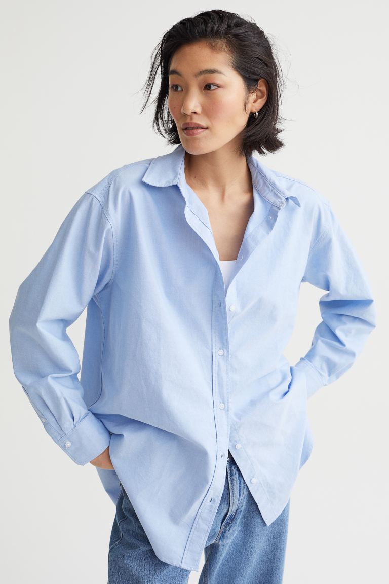 цена Оксфордская рубашка H&M, светло-синий