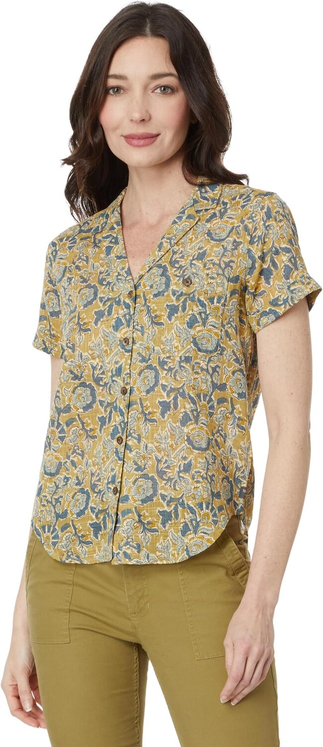 

Рубашка Toad&Co Camp Cove Short Sleeve Shirt, цвет Mantis Kalamkari Print