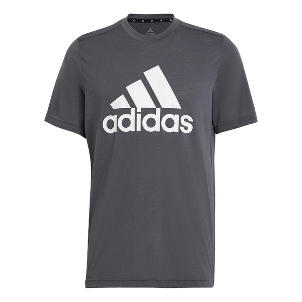 Футболка Adidas Straight Casual logo Short Sleeve Gray, Серый