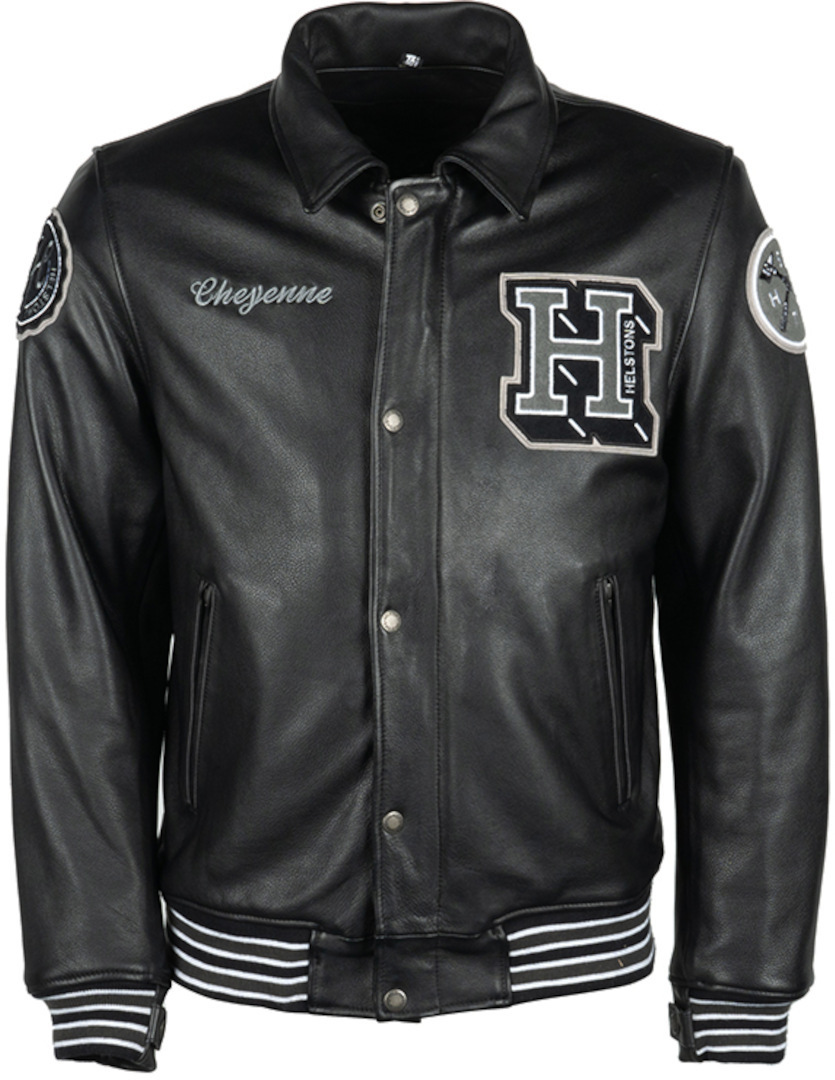 Куртка кожаная Helstons Cheyenne мотоциклетная, черный кожаная куртка размер s черный