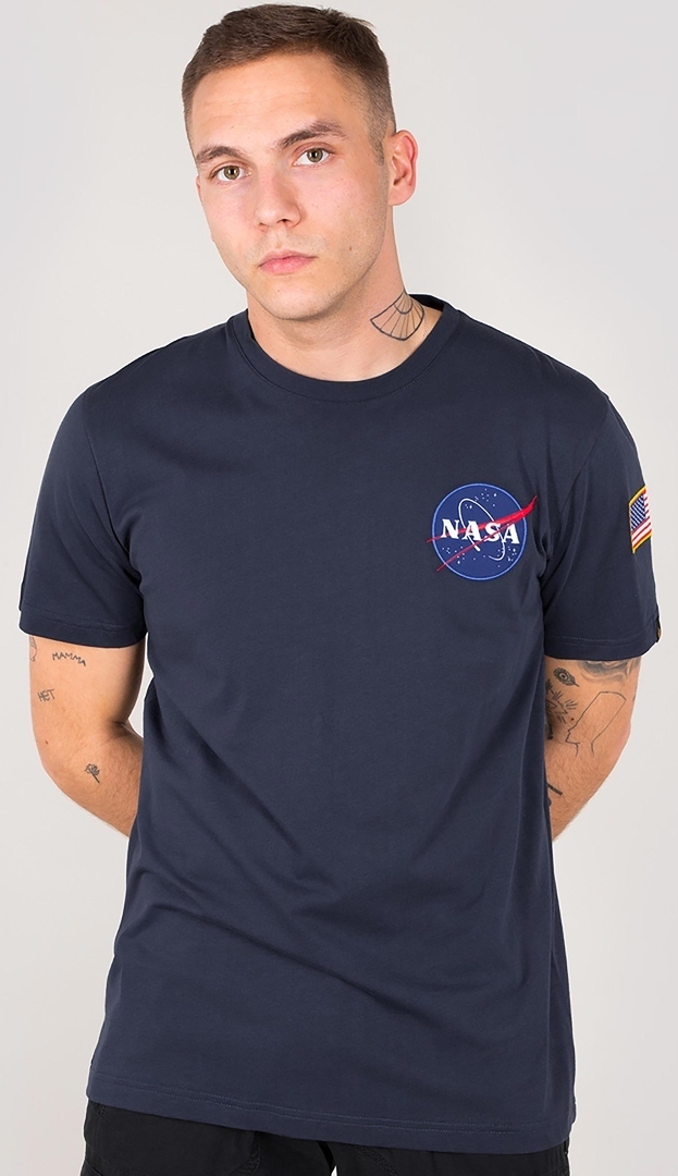 Футболка Alpha Industries Space Shuttle, темно-синяя футболка bode connecticut темно синяя