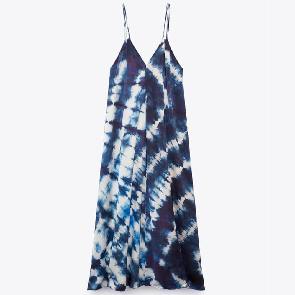 

Платье Zara Tie-dye Midi Slip, синий