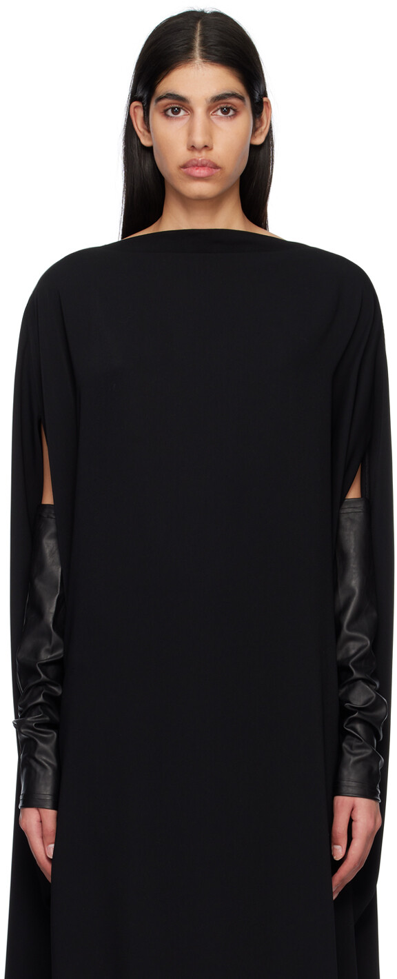 

Черные рукава из искусственной кожи MM6 Maison Margiela