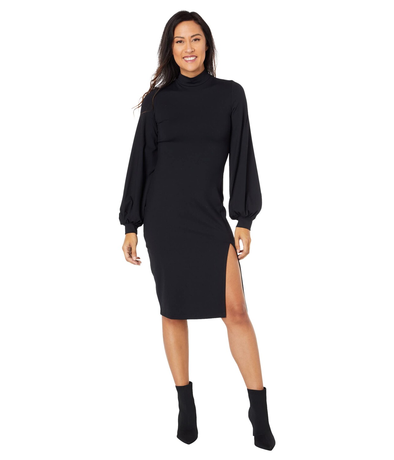 

Платье Susana Monaco, Mock Neck Long Sleeve Slit Dress