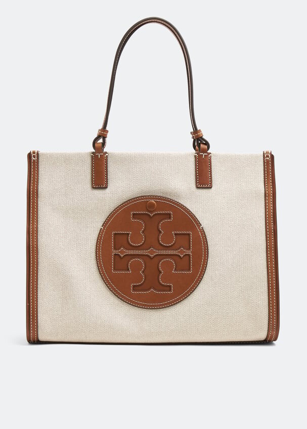 

Сумка-тоут TORY BURCH Ella canvas small tote bag, бежевый