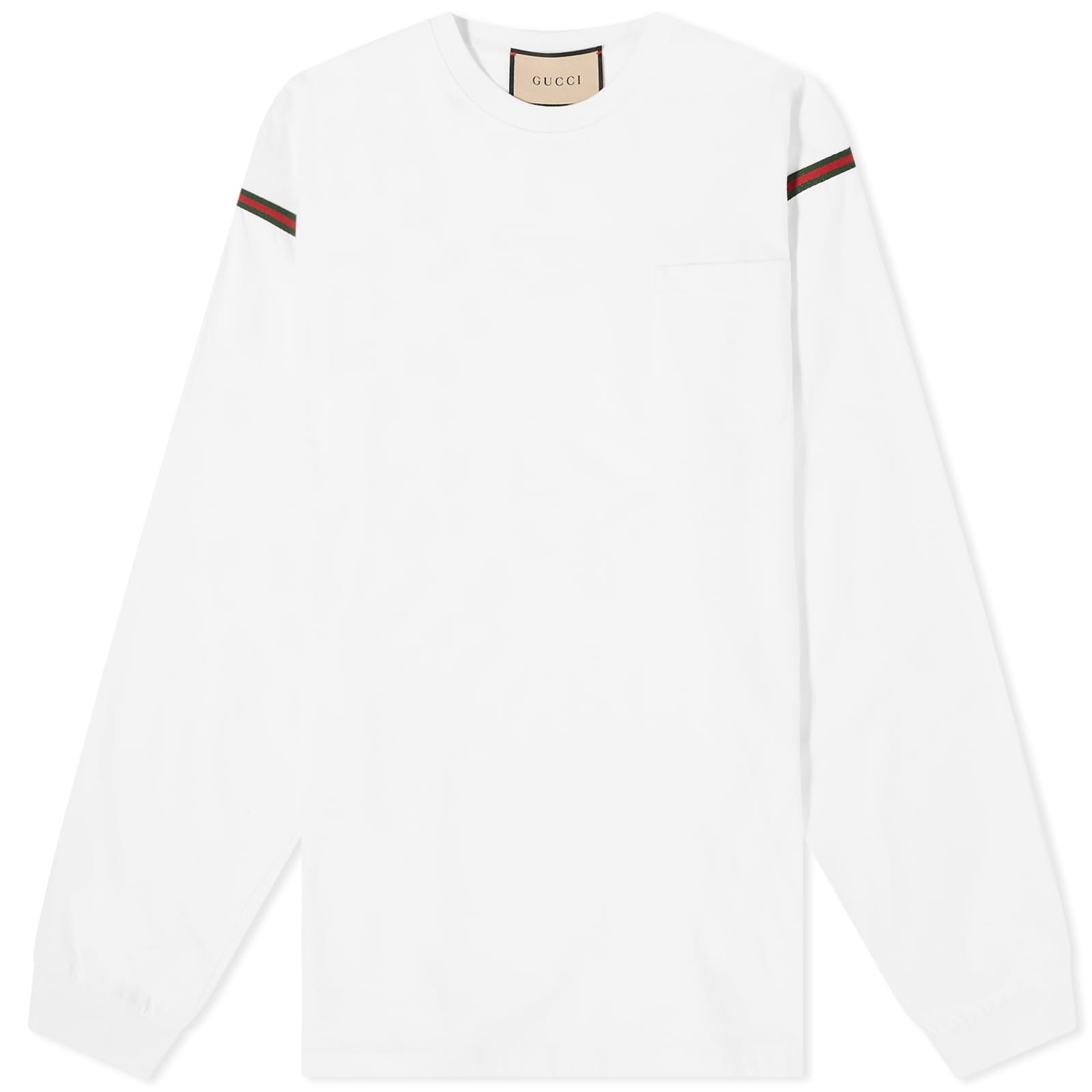 Футболка Gucci Tape Long Sleeve, белый футболка с длинным рукавом tape henrik vibskov черный