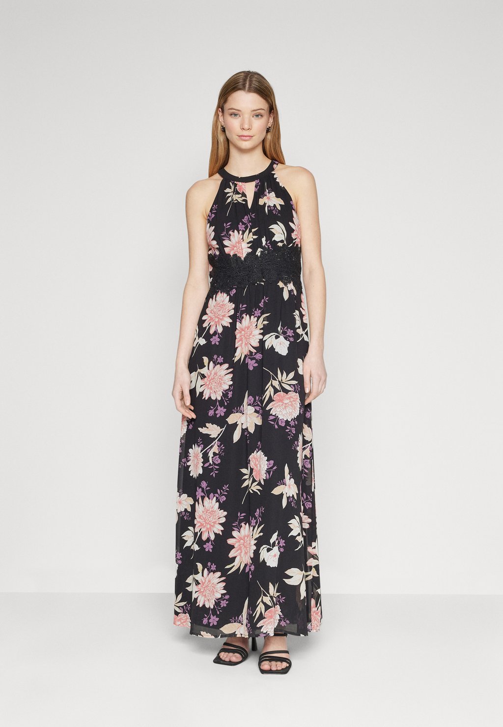 Платье для выпускного VIMILINA FLOWER MAXI DRESS VILA, цвет black aop/rose flower
